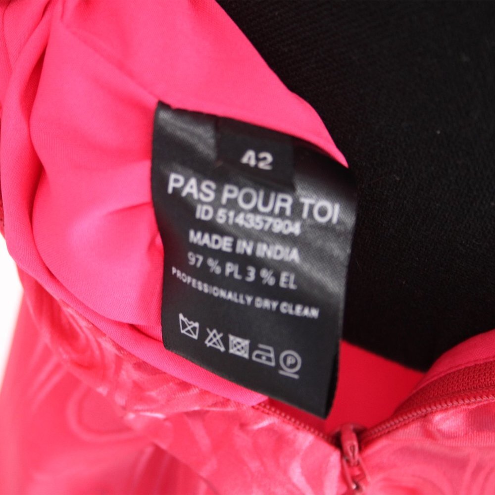 Dodo Bar Or Grace Embellished Long Sleeve Mini Dress Strong Pink Spirala 42 NEW - Picture 7 of 8